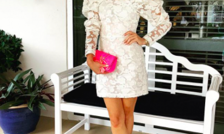 Tinsley Mortimer’s White Lace Puff Sleeve Dress