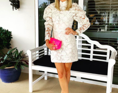 Tinsley Mortimer’s White Lace Puff Sleeve Dress