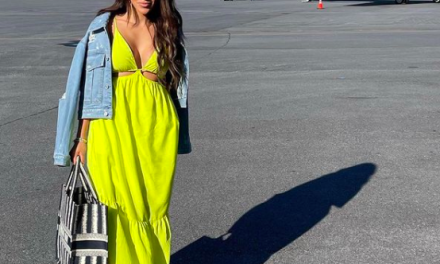 Melissa Gorga’s Neon Yellow Cutout Maxi Dress