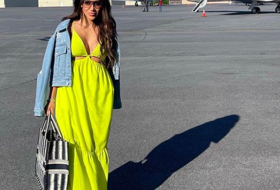 Melissa Gorga’s Neon Yellow Cutout Maxi Dress