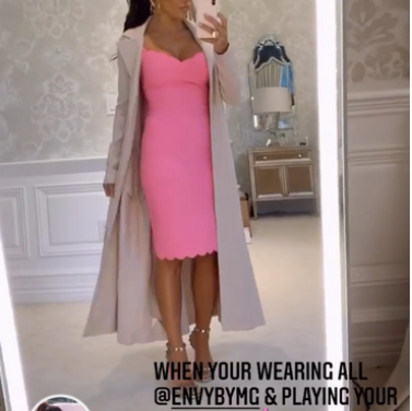 Melissa Gorga’s Pink Scalloped Dress