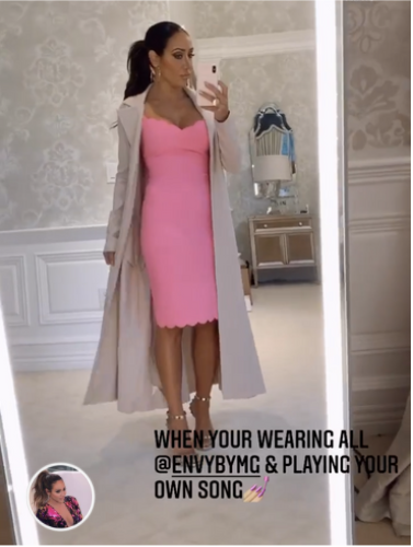 Melissa Gorga’s Pink Scalloped Dress