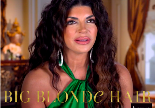 Teresa Giudice’s Green Satin Confessional Top