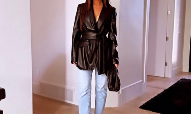 Lisa Barlow’s Black Leather Wrap Jacket