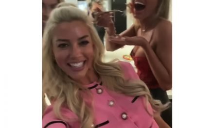 Heather Rae Young’s Pink Pearl Button Top