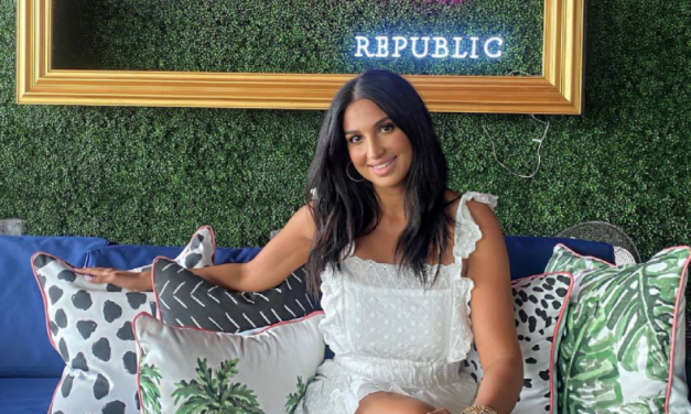 Leva Bonaparte’s White Lace Dress