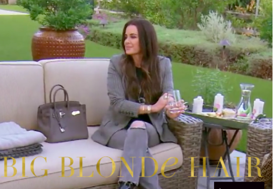 Kyle Richards’ Grey Pinstriped Blazer