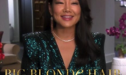 Crystal Kung Minkoff’s Green Sequin Confessional Dress