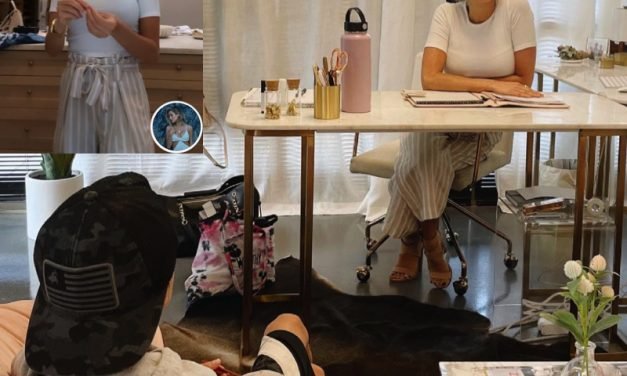 Kristin Cavallari’s Beige Striped Cropped Pants