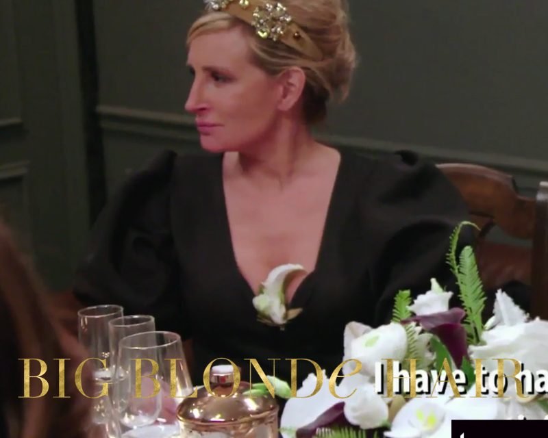 Sonja Morgan’s Black Puff Sleeve Dress