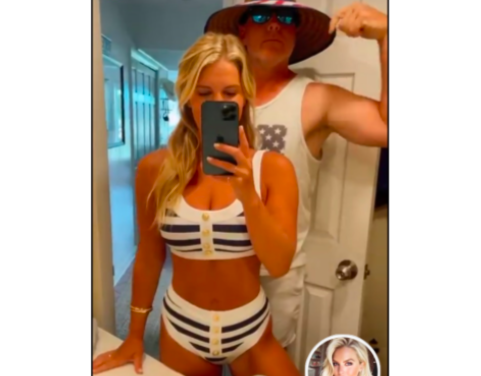 Madison LeCroy’s Blue and White Striped Bikini