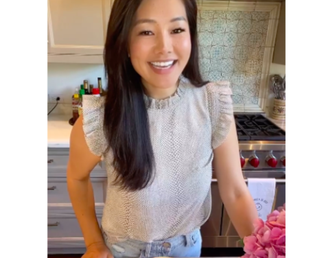 Crystal Kung Minkoff’s Snake Print Blouse