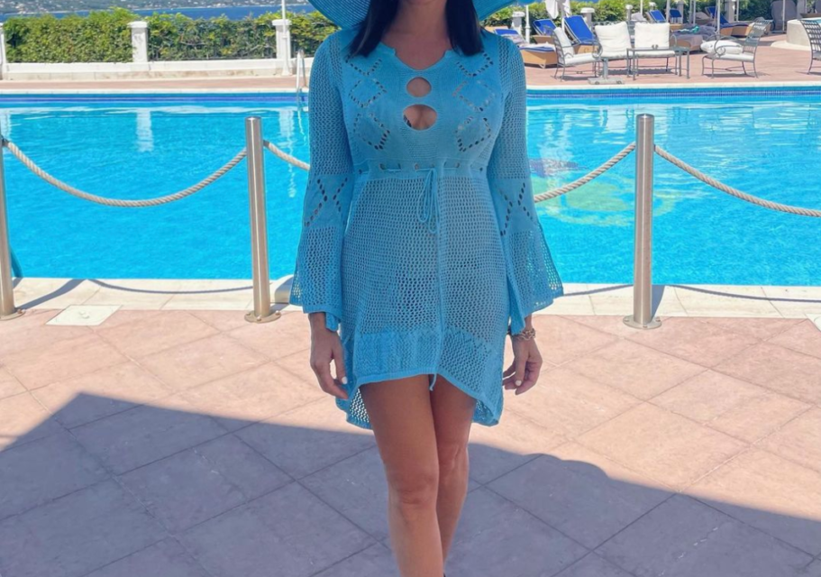 Meredith Marks’ Blue Crochet Cover Up