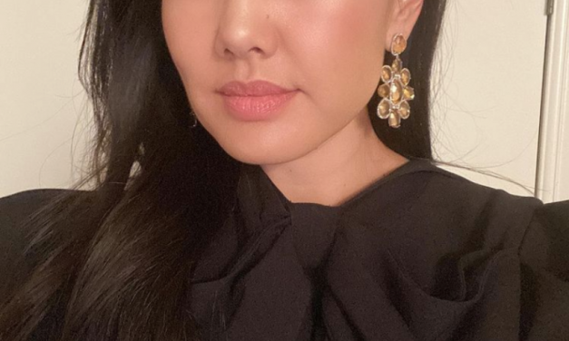 Crystal Kung Minkoff’s Black Bow Neck Jumpsuit