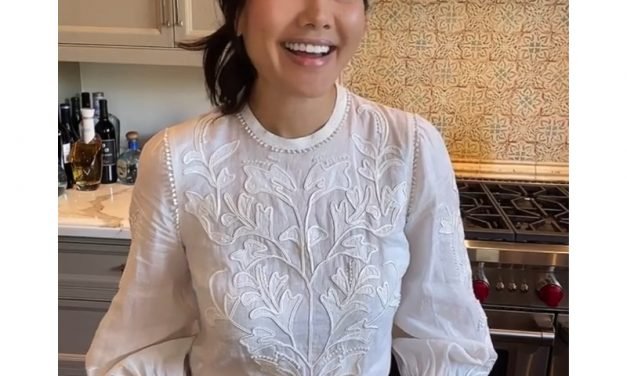 Crystal Kung Minkoff’s White Embroidered Top