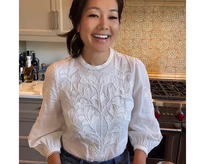 Crystal Kung Minkoff’s White Embroidered Top