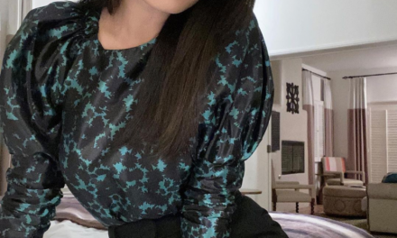Crystal Kung Minkoff’s Green Floral Print Top