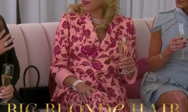 Sutton Stracke’s Pink Floral Print Suit