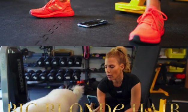 Tracy Tutor’s Coral and Gold Running Shoes