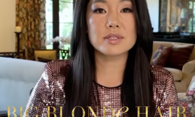 Crystal Kung Minkoff’s Rose Gold Metallic Dress