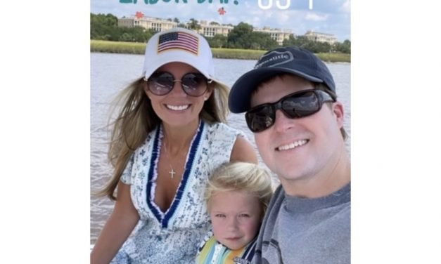 Cameran Eubanks’ Blue Printed Romper