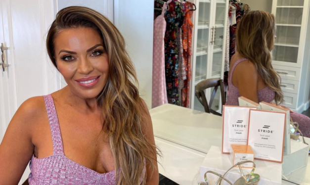 Dolores Catania’s Mauve Ribbed Outfit