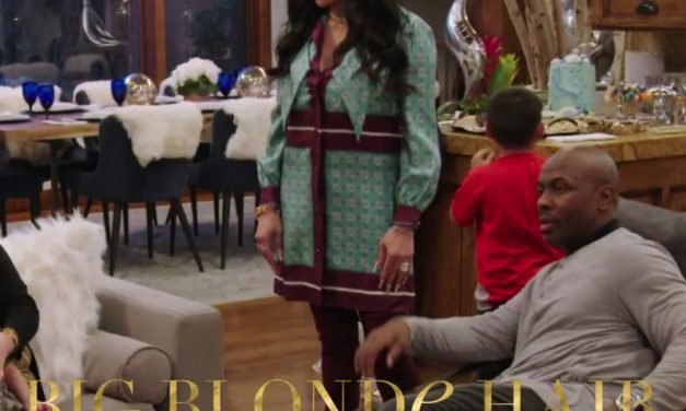 Jen Shah’s Green and Purple Printed Dress