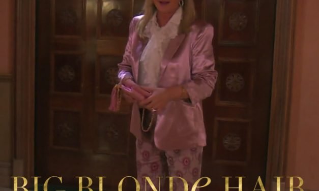 Kathy Hilton’s Pink Satin Blazer and Printed Pants