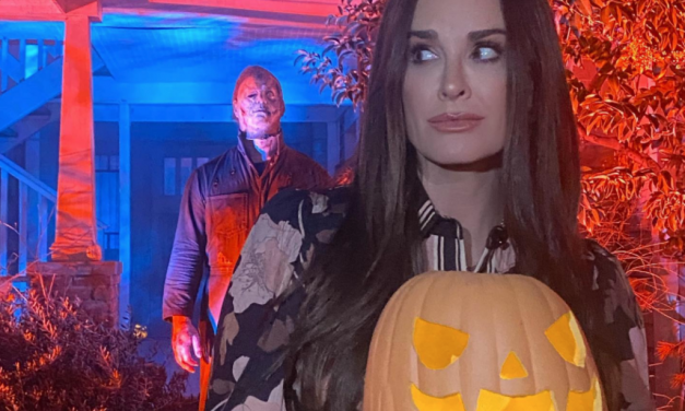 Kyle Richards’ Black Floral Shirt