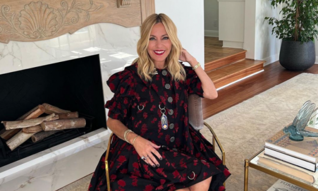 Sutton Stracke’s Red and Black Printed Dress