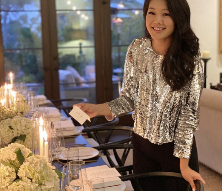 Crystal Kung Minkoff’s Silver Sequin Top