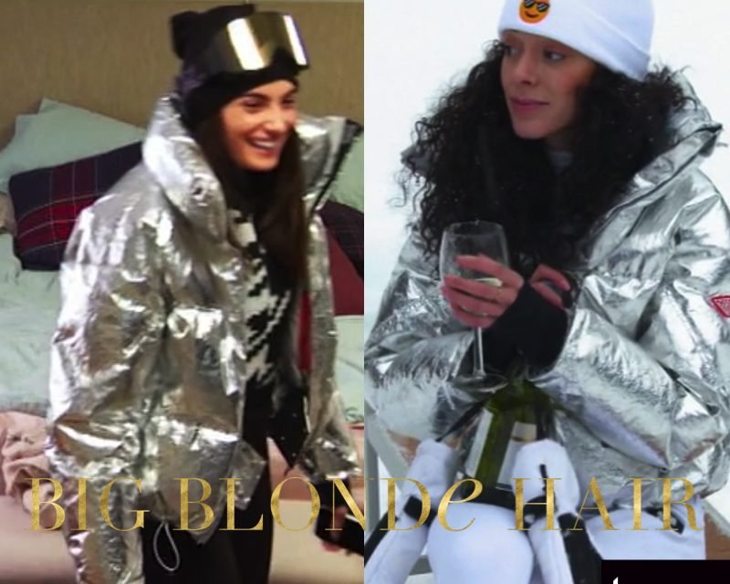 Paige DeSorbo and Gabrielle Kniery’s Silver Metallic Ski Jacket