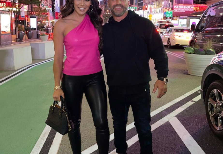 Melissa Gorga’s Pink Leather One Shoulder Top