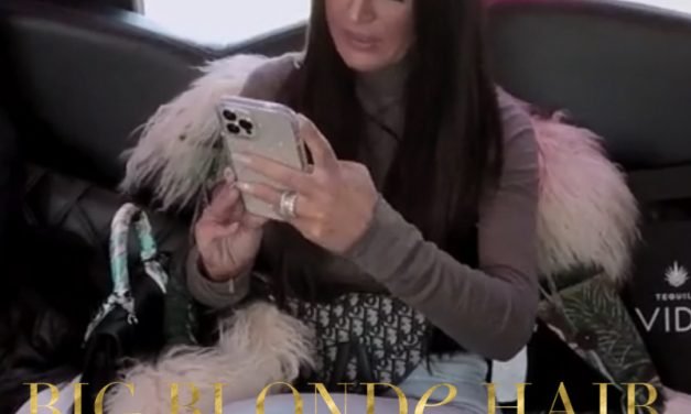 Lisa Barlow’s Taupe Ribbed Turtleneck