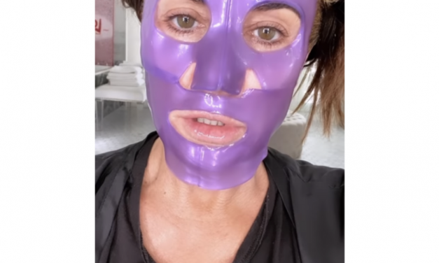 Kyle Richards’ Purple Face Mask
