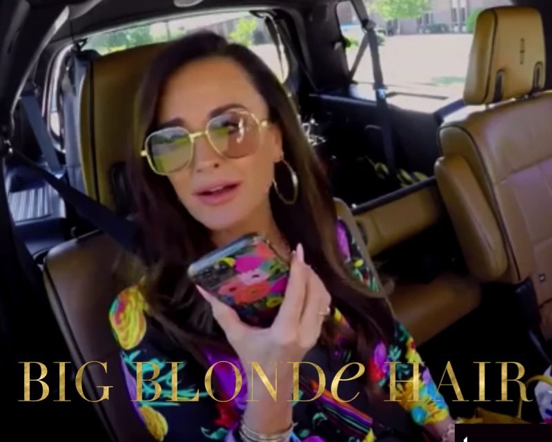 Kyle Richards’ Gold and Brown Square Sunglasses