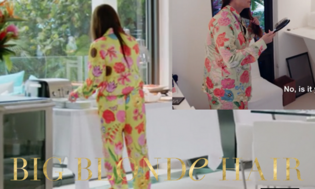 Kyle Richards’ Green Floral Pajamas