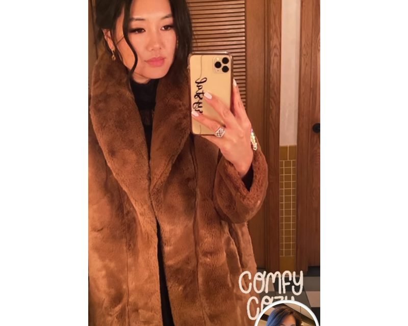 Crystal Kung Minkoff’s Camel Faux Fur Coat