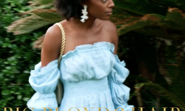 Venita Aspen’s Blue Off The Shoulder Dress