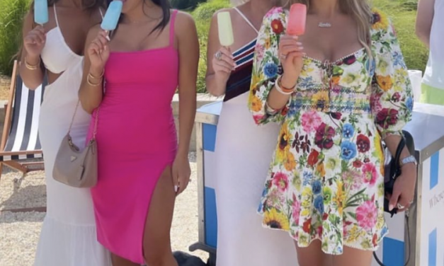 Jackie Goldschneider’s White Floral Print Dress