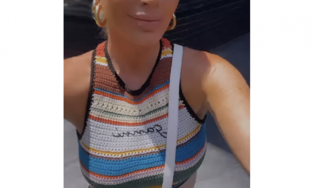 Caroline Stanbury’s Striped Crochet Crop Top