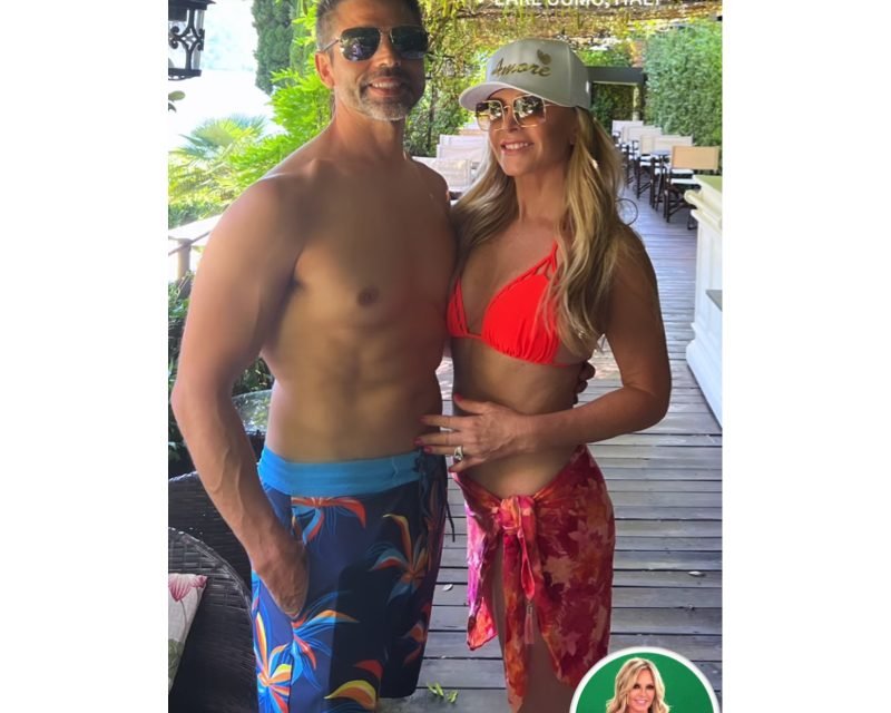 Tamra Judge’s Red Floral Sarong