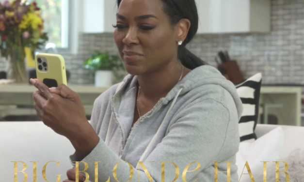 Kenya Moore’s Pink Frayed Zip Up Hoodie