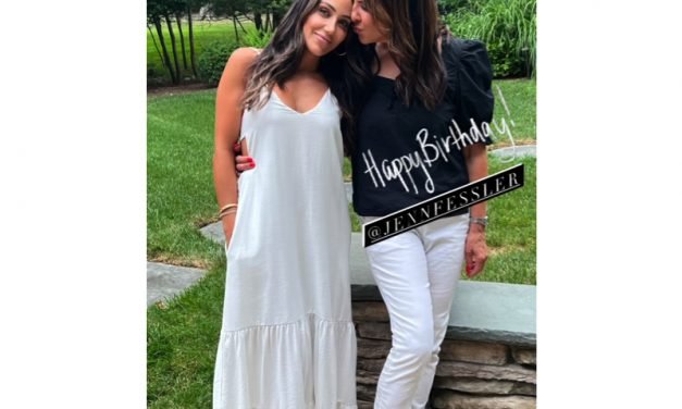 Melissa Gorga’s White Tiered Maxi Dress