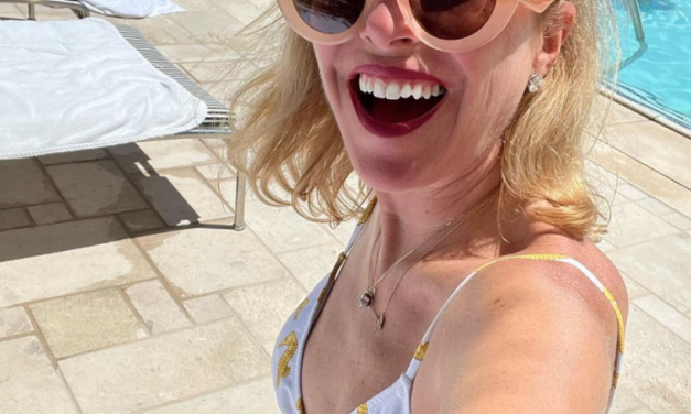 Sutton Stracke’s Peach Cat Eye Sunglasses