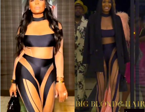 Marlo Hampton’s Black Mesh Panel Outfit