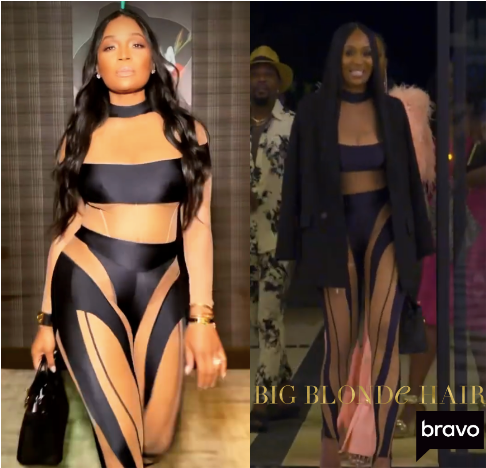 Marlo Hampton’s Black Mesh Panel Outfit