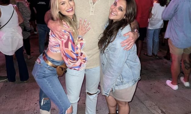 Lindsay Hubbard’s Geometric Bell Sleeve Crop Top