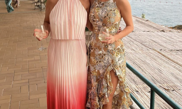 Naomie Olindo’s Beige Floral Ruffle Dress