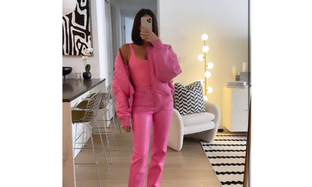 Paige DeSorbo’s Pink Leather Pants